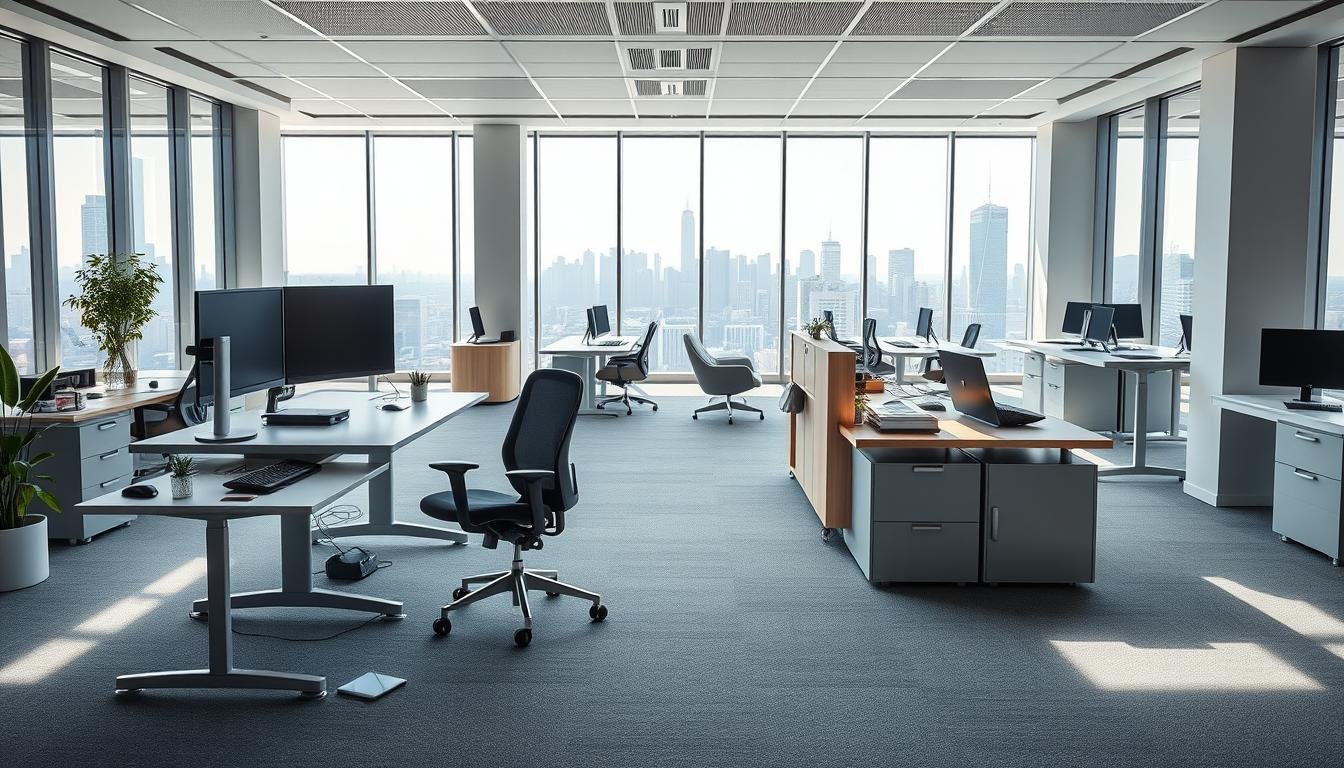 Hybrides Arbeiten mit moderner Büroausstattung